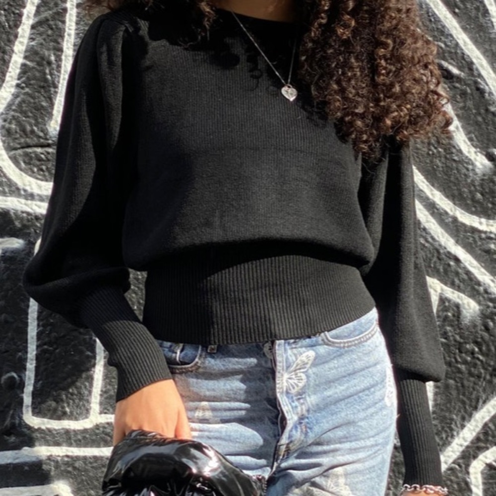 Habitual Kids black puff sleeve sweater